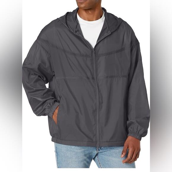 New! Bella Canvas Men’s Gray Weatherproof Light Full-Zip Hooded Jacket Small - Picture 1 of 3